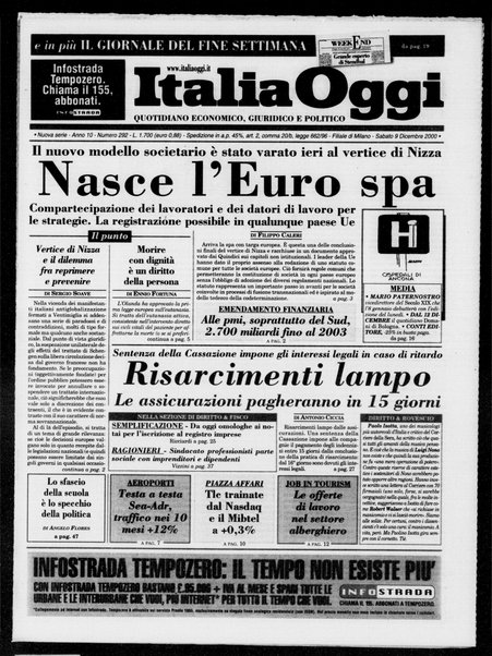 Italia oggi : quotidiano di economia finanza e politica